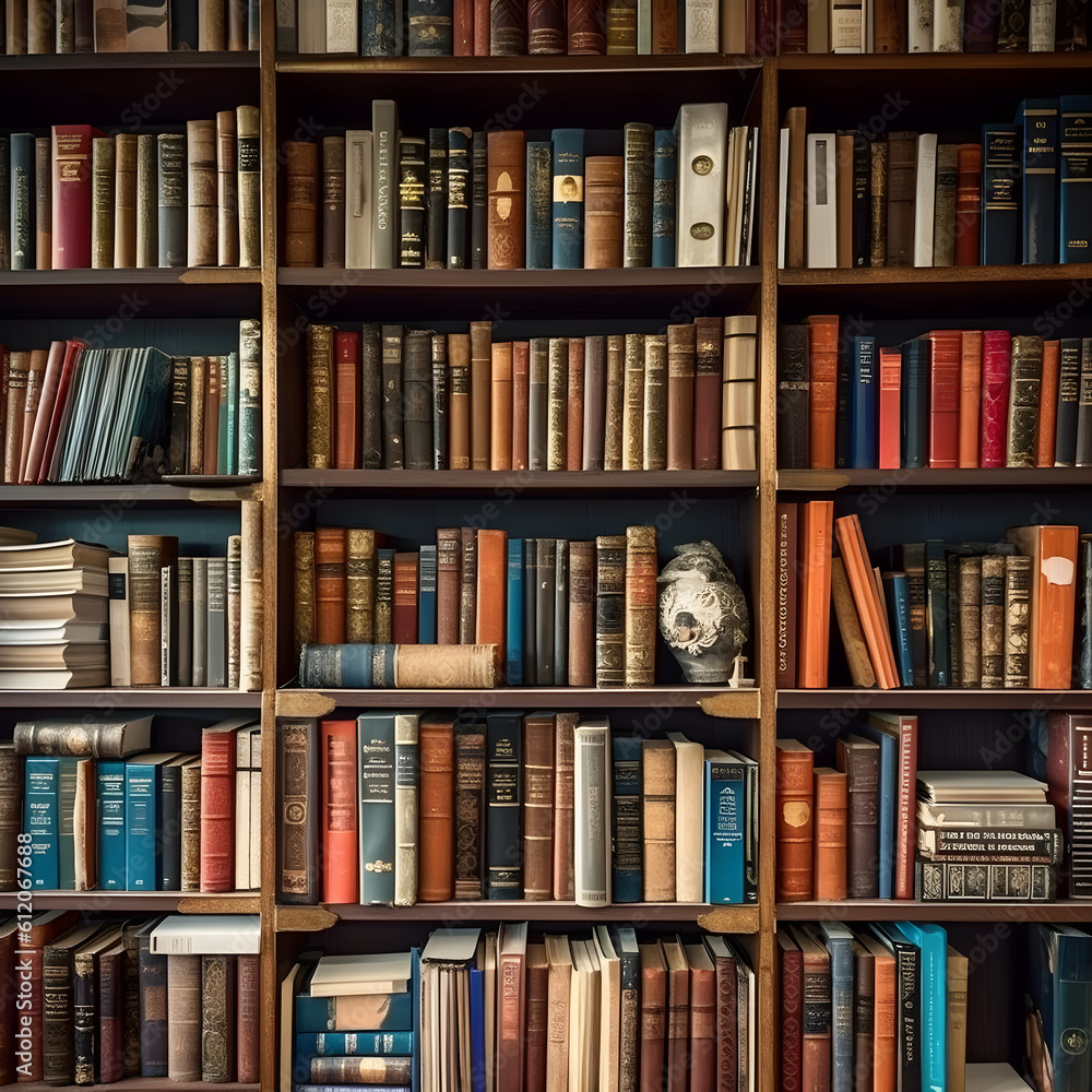 Many book on the shelf, Generative AI Many book on the shelf, Generative AI