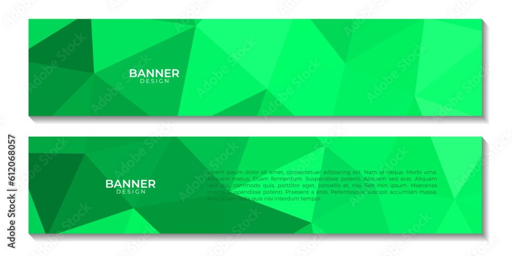 set of banners abstract triangles green background. vector illustration. set of banners abstract triangles green background. vector illustration.