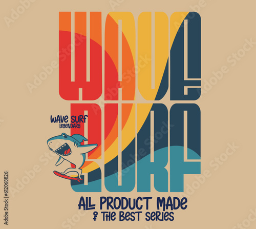 vector slogan and shark illustration for t shirt print or poster