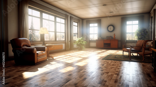 Bright big room for relaxation  mental health  vacation  mindfulness  yoga hall
