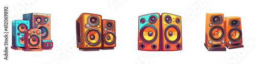 Acoustic speakers set. Cartoon vector illustration. © Татьяна Петрова