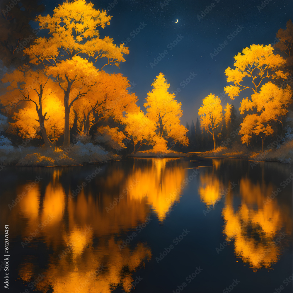 Autumn night AI Generative Autumn night AI Generative