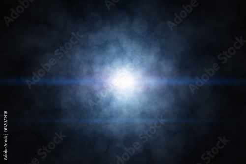 Artistic cosmos with dust particles and bright spot star light illustration background.