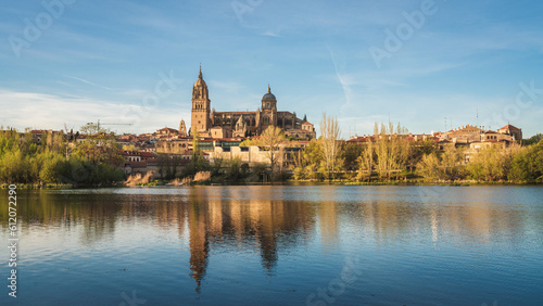 City skyline of Salamanca with the Cathedral of Salamanca photo