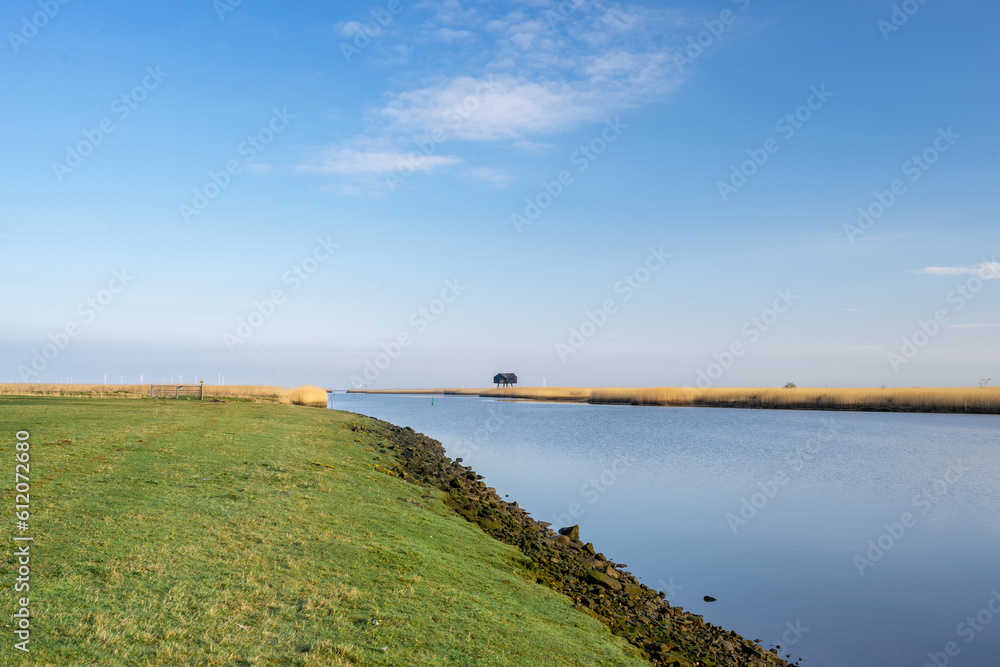 Beautiful landscape in the north of the Netherlands. Drieborg, Groningen.