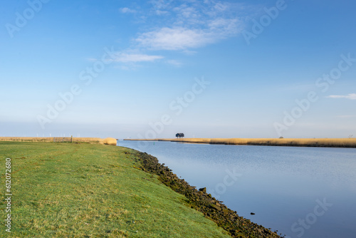 Beautiful landscape in the north of the Netherlands. Drieborg  Groningen.