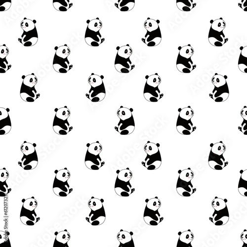 seamless pattern with cute panda 