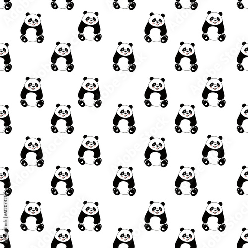 Fototapeta Naklejka Na Ścianę i Meble -  pattern with cute panda 