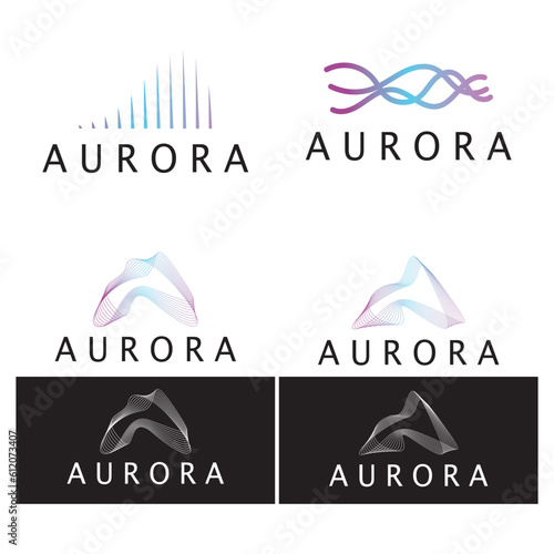 aurora logo design icon illustration vector template