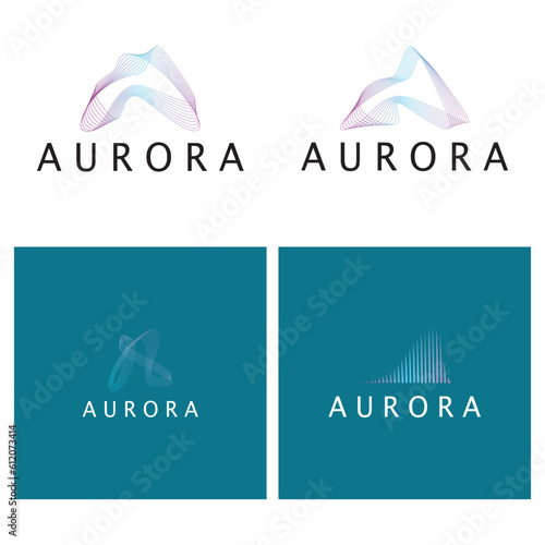 aurora logo design icon illustration vector template