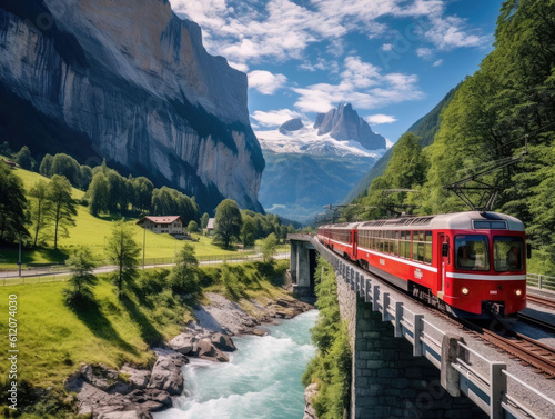 Beautiful view of Switzerland in summertime photo