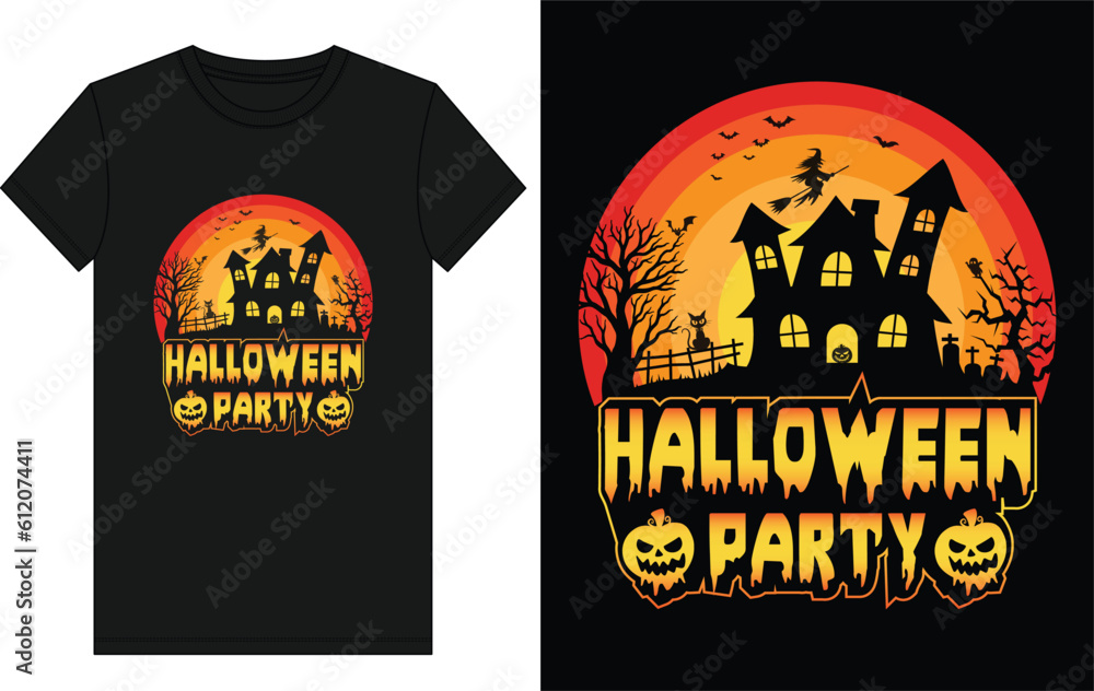Halloween Party Design, Halloween t shirt design.