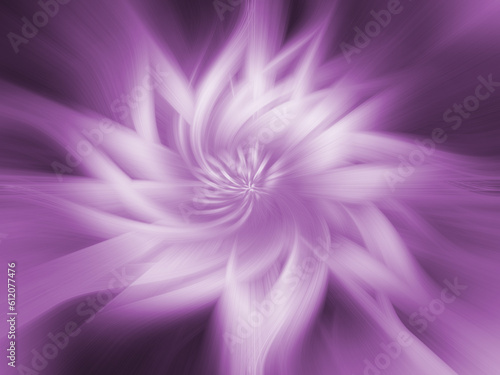 Abstract fantasy mysterious purple white flower blurry soft background.