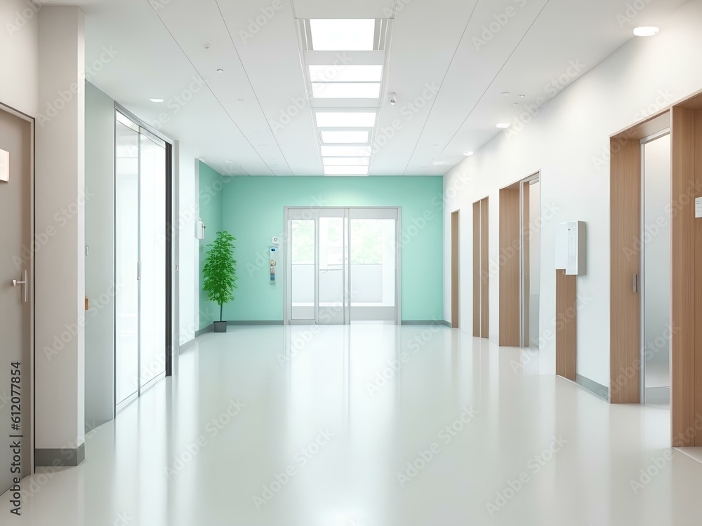 empty corridor in a hotel room generated Ai