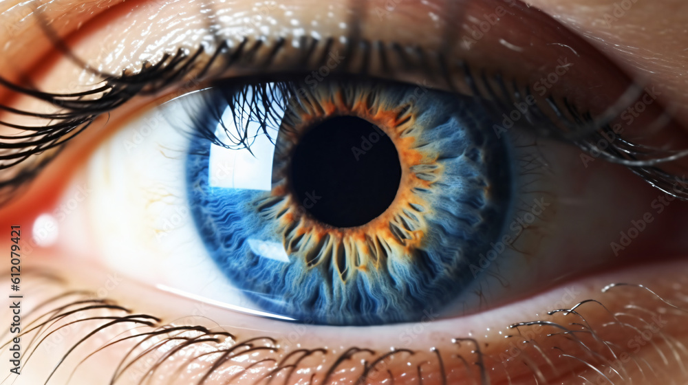 Menschliches Auge, Close Up, Zoom, intensive grüne und blaue Iris