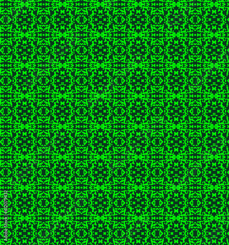 Original seamless vector texture in the form of a black abstract pattern on a green background