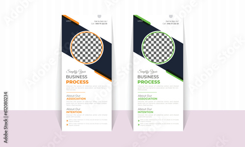 Corporate Roll up banner design template for restaurant, banner, and advertisement vector illustration.menu flayer, business flayer, food promotion ready print a4 size with editable shape
