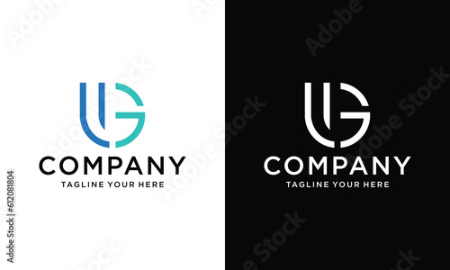 initial letter U and G logo design vector illustration template
