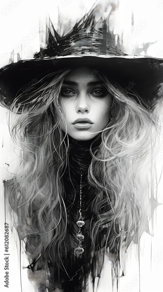 woman long hair wearing hat looks young talented half body portrait juliana girl face quivering