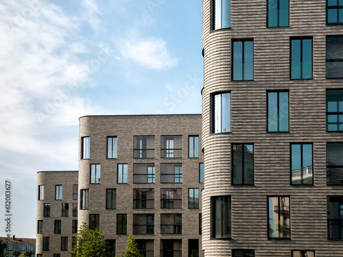 Modern contemporary city architecture of multi-storey buildings