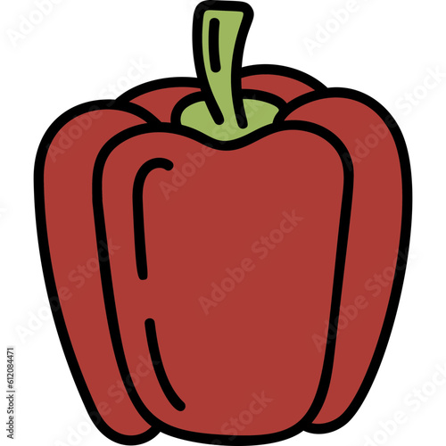 Cartoon Paprika Or Red Bell Pepper