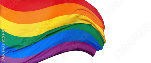 The rainbow flag  gay pride or LGBTQ symbol isolated on white background