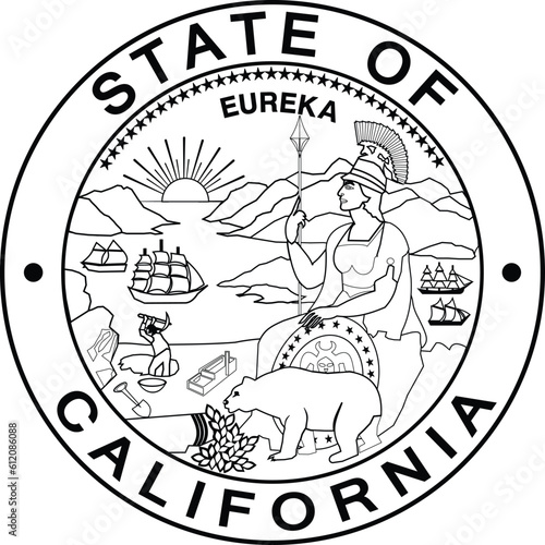 black white line art vector outline seal of state and county in America, California, Caroline county MA, Playmounth county, Mattapoisett, mass