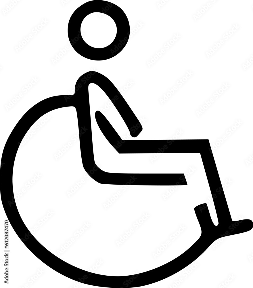 disabled patient line icon. linear manner sign for mobile concept and web design. disabled man outline vector icon. symbol, logo illustration. pixel perfect vector artwork