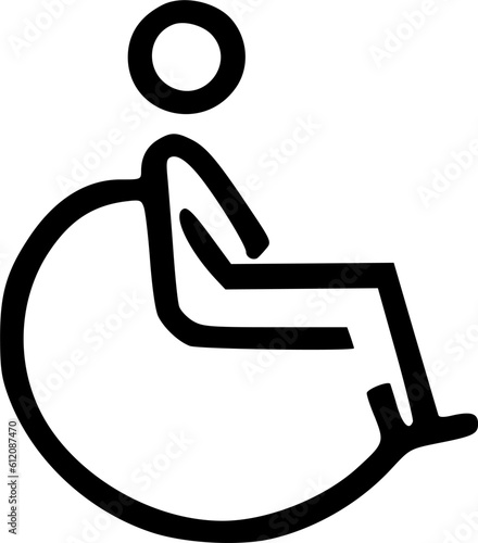 disabled patient line icon. linear manner sign for mobile concept and web design. disabled man outline vector icon. symbol, logo illustration. pixel perfect vector artwork