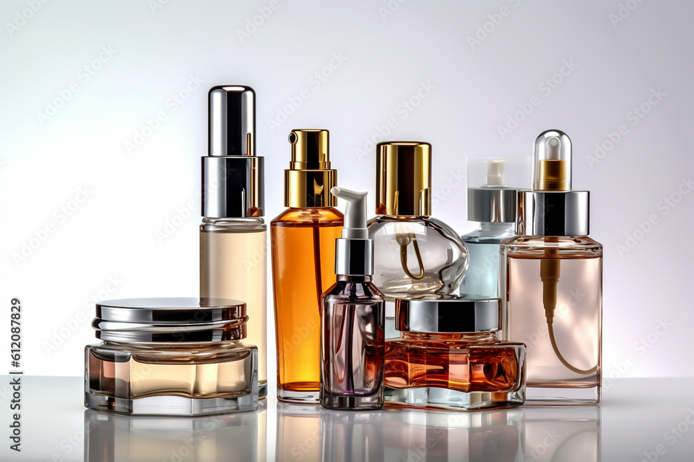 Mock up display for cosmetics, make up, fragrance and skincare concept, beauty and health sector Mock up display for cosmetics, make up, fragrance and skincare concept, beauty and health sector