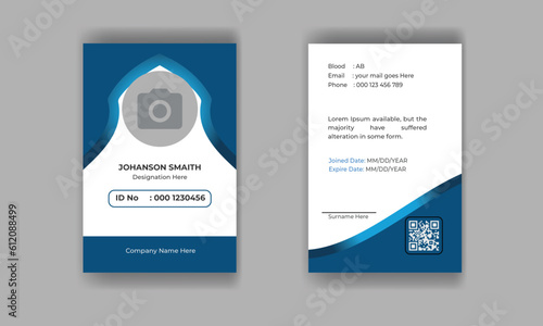 Corporate office identity card and personal security badge, press event pass template

