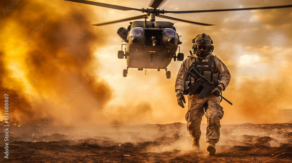 a soldier in the middle of a war zone, war with fire and flames and explosions, soldier in uniform with helmet, ruins and destruction a soldier in the middle of a war zone, war with fire and flames and explosions, soldier in uniform with helmet, ruins and destruction