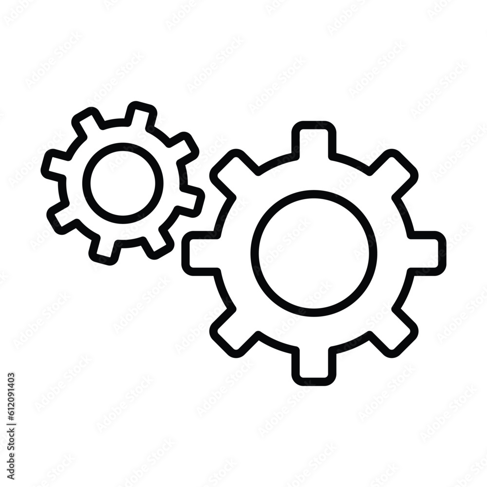 gear icon, machine vector, engine illustration