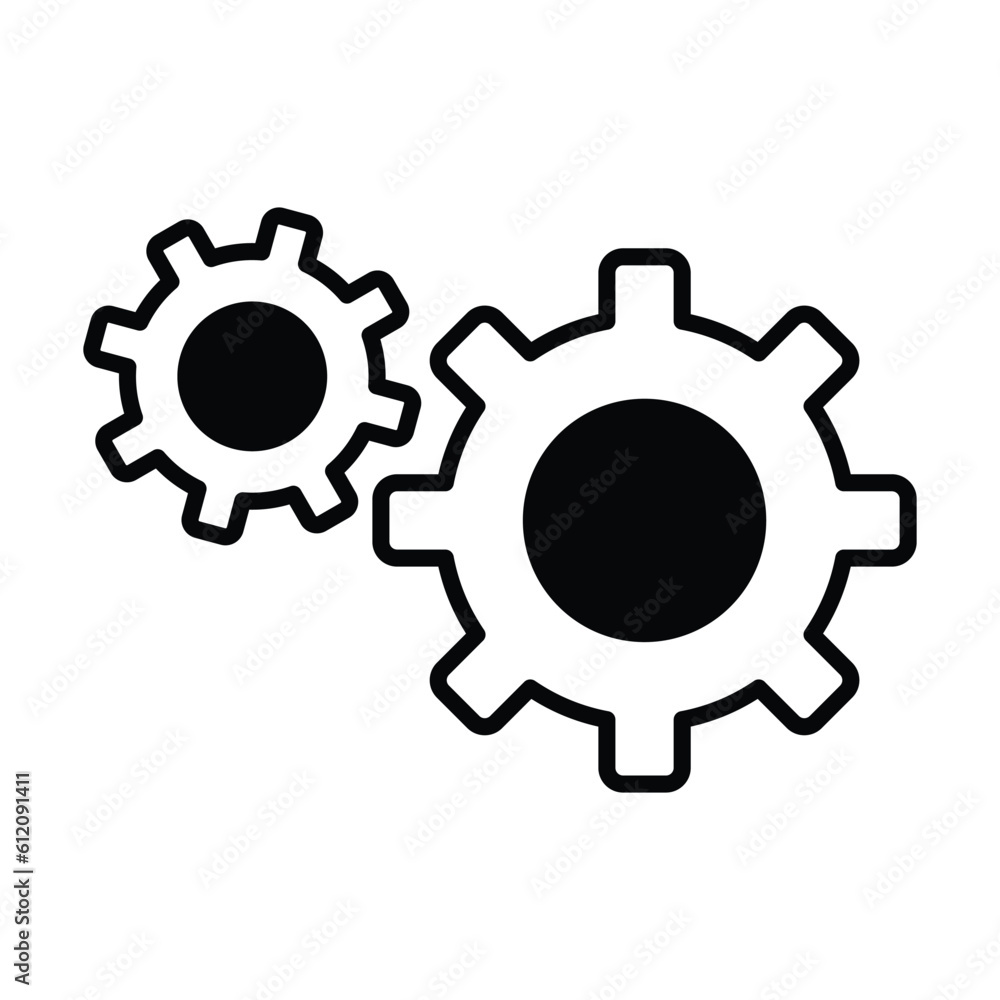 gear icon, machine vector, engine illustration