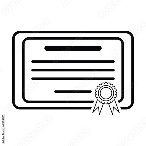certificate icon, award vector, winner illustration