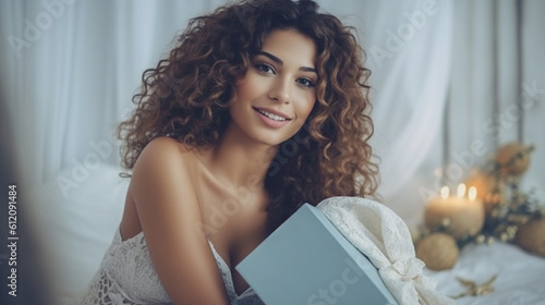 young adult woman, with a b...