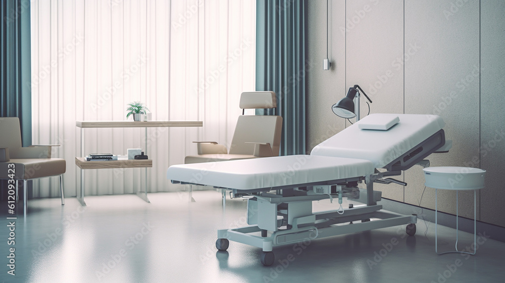 a hospital bed in a hospital room, hospital and bed