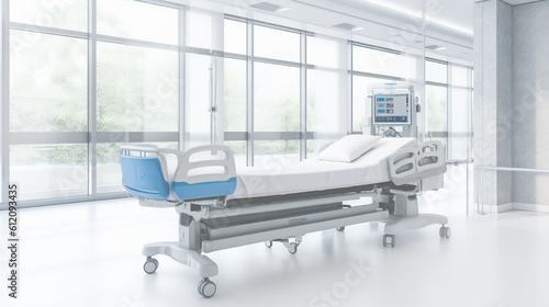 a hospital bed in a hospital room  hospital and bed
