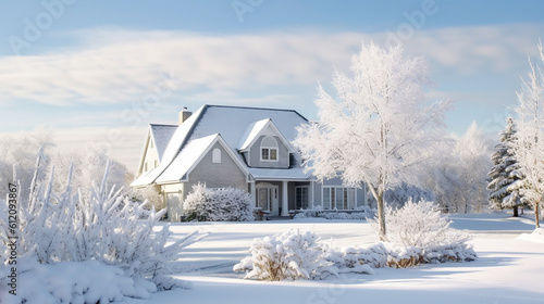 detached house in the country, living in a rural area, dreamlike living in your own home, off the beaten track in the country, country life, winter and snow, dreamlike winter day