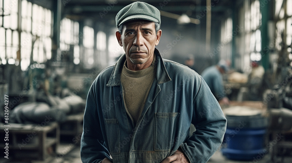 old man with gray hair and mustache, front view, fictional place, old machines with steam and smoke and smoke, production, obsolete engineering and technology old man with gray hair and mustache, front view, fictional place, old machines with steam and smoke and smoke, production, obsolete engineering and technology
