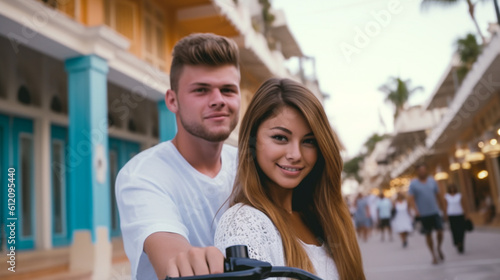 young adult woman and man, ...