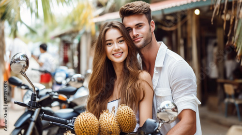 young adult woman and man, ...