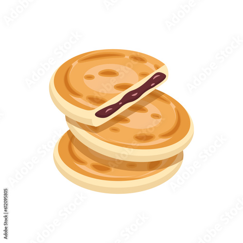 Vector illustration of Hotteok, Korean sweet pancakes