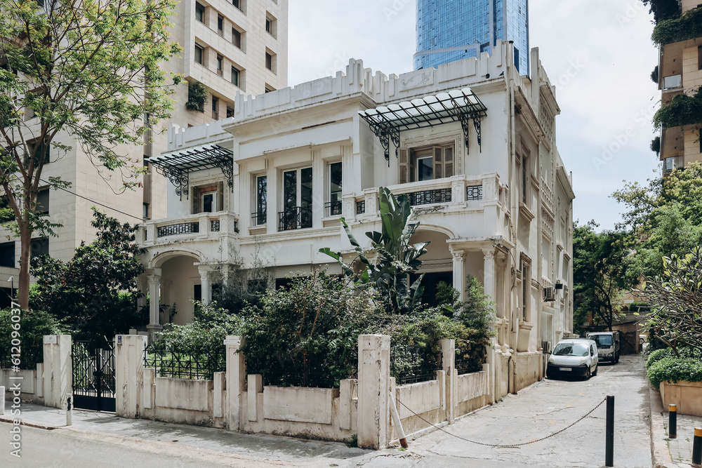 Beirut, Lebanon — 24.04.2023: Old houses in the Achrafieh district in Beirut