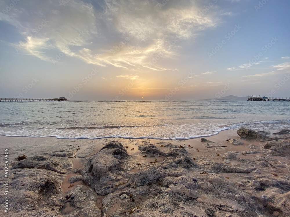 Cirrus clouds over the Red Sea horizon