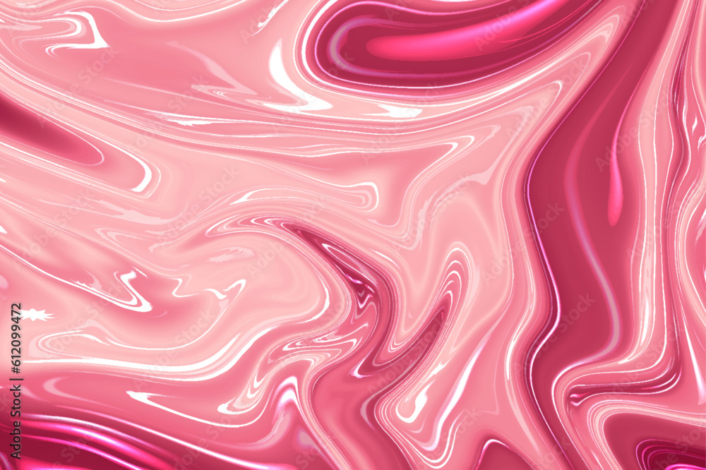Fototapeta premium Abstract pink luxury smooth liquid background. Liquid marbling paint background. Luxurious colorful liquid marble surfaces design. liquid oil marble picture with glowing effect.