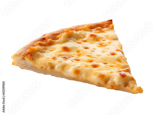 Slice of cheese pizza isolated on transparent or white background, png