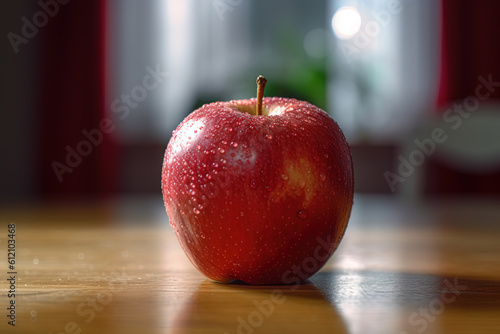 Tasty and delicious red apple, fresh and healthy food. Generative AI.