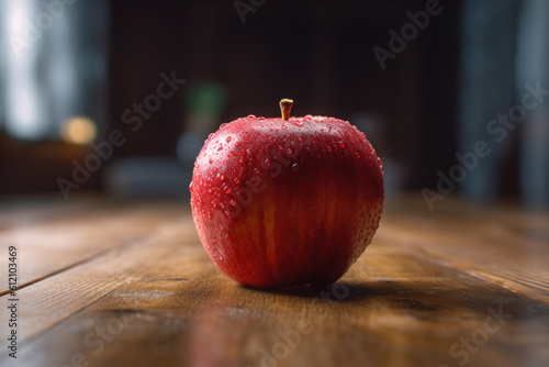 Tasty and delicious red apple, fresh and healthy food. Generative AI.