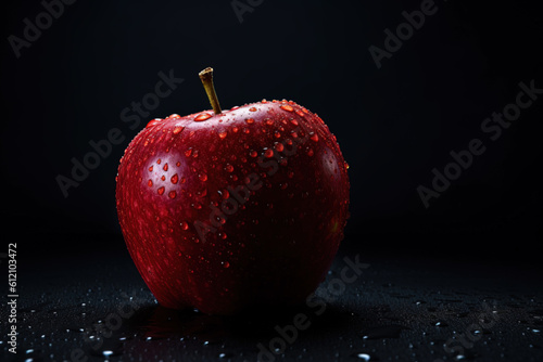 Tasty and delicious red apple, fresh and healthy food. Generative AI.